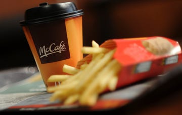 (JS) MCDONALDS24--The McDonald's at 16th Street/Cleveland Place has undergone a major makeover that has given it a hip coffee shop vibe. RJ Sangosti/ The Denver Post