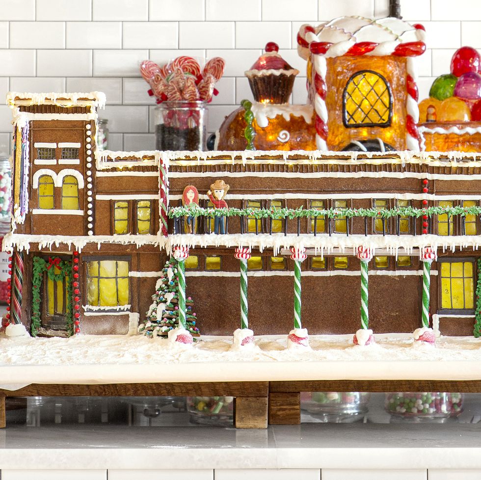 a gingerbread replica of the pioneer woman mercantile
