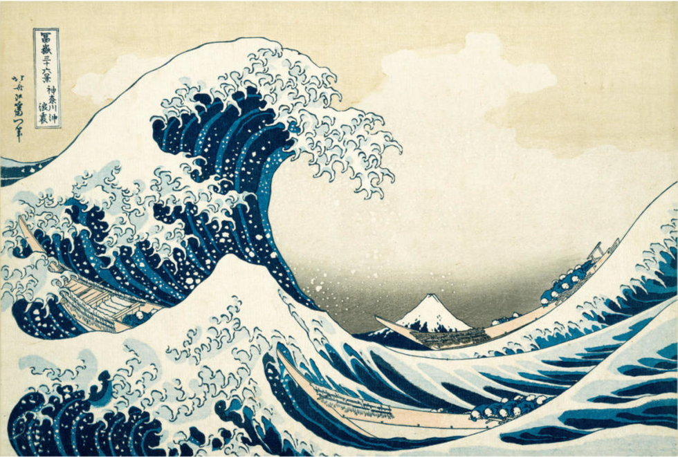 a drawing of a wave