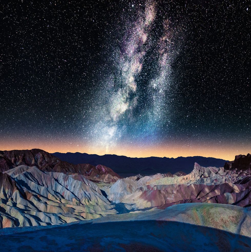 the milky way over zabriskie point, death valley