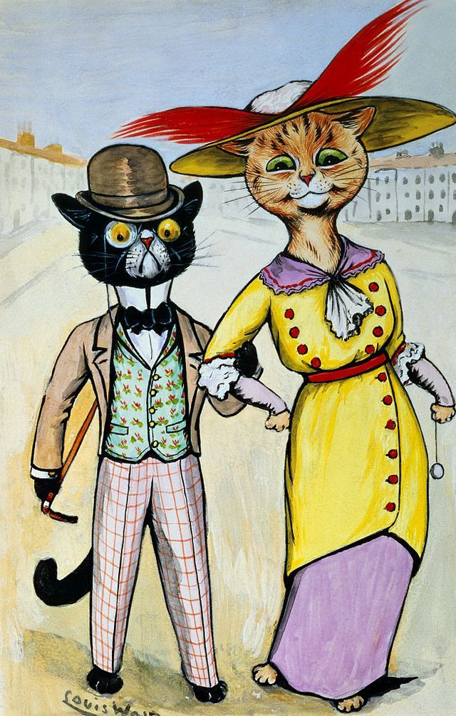 The Modern 'Arry and 'Arriet Gouache by Louis Wain