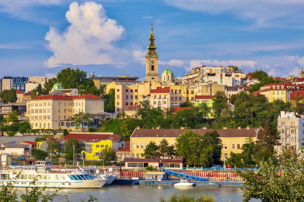 belgrade, the capital of serbia view of the old historic city center on sava river banks image