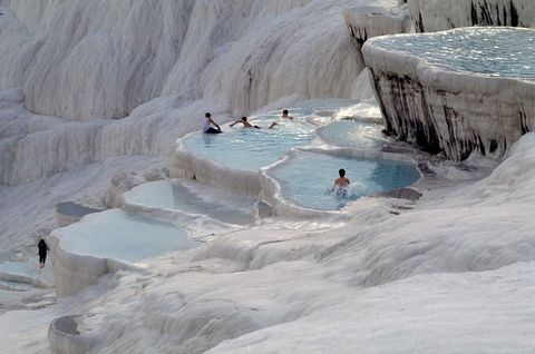 the natural pools of carbonate minerals