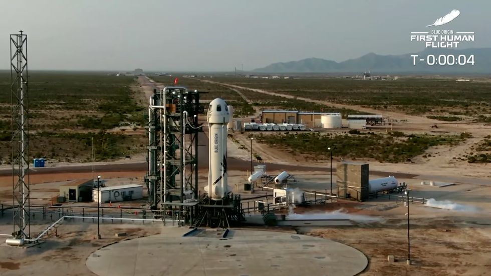 blue origin's manned launch of new shepard rocket