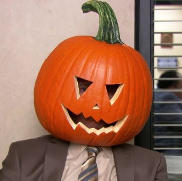 dwight with a pumpkin head, the office