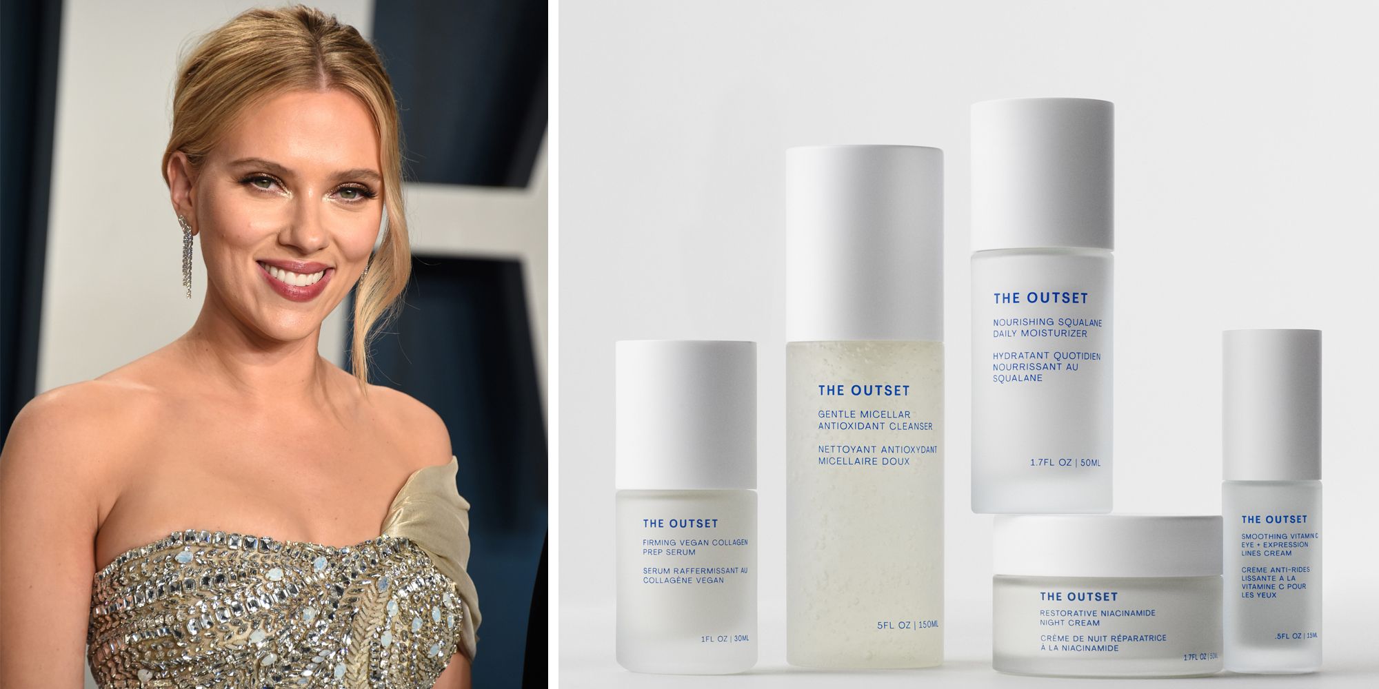 Scarlett Johansson on The Outset skin care and postpartum beauty