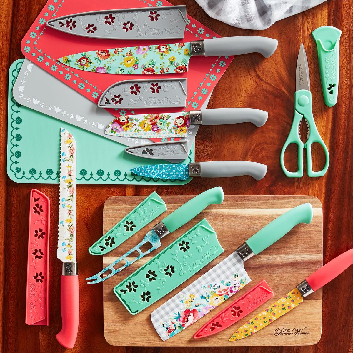 Pioneer Woman Red Kitchen Knife Sets