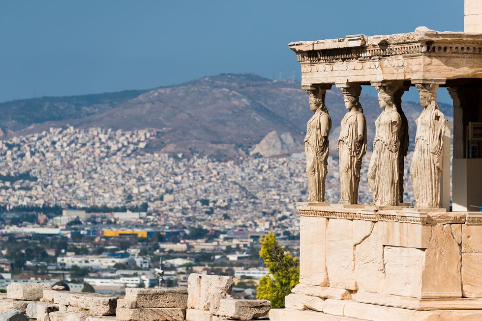 The Porch of the Caryatids in Acropolis of Athens