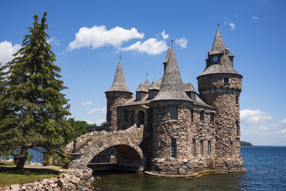 the power house of boldt castle, a major landmark and tourist attraction, is located in the thousand islands region of new york on heart island in the saint lawrence river