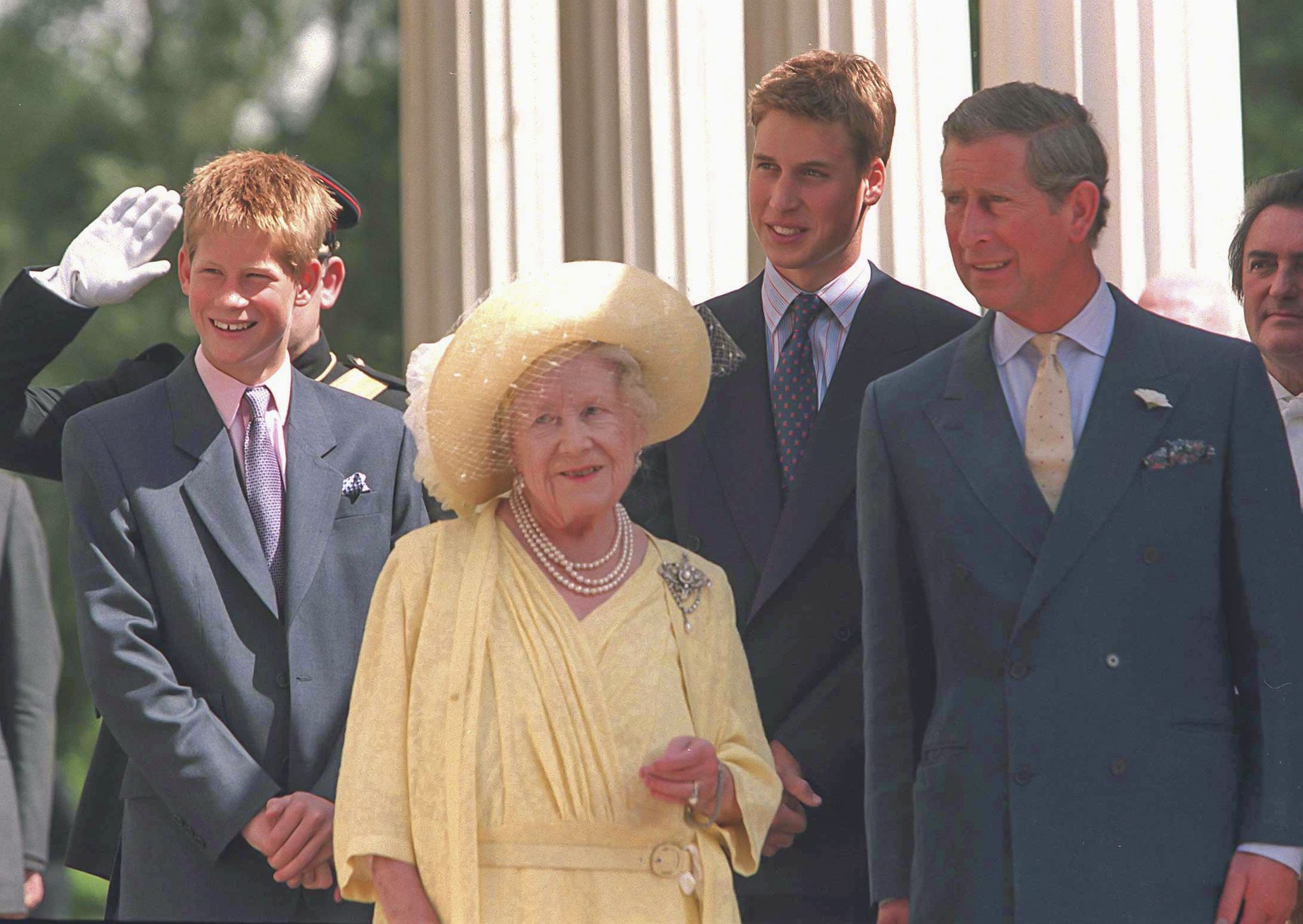 Queen Mother with Prince William and Prince Harry