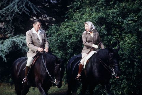 Queen elizabeth horseback Ronald Reagan