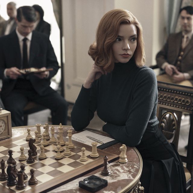 the queen's gambit l to r anya taylor as beth harmon in the queen's gambit cr charlie graynetflix © 2020