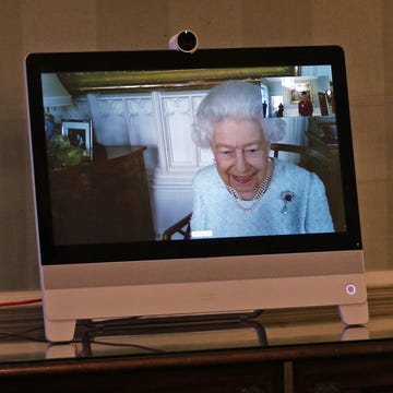 The Queen appears on a screen by videolink from Windsor Castle queen elizabeth ii appears on a screen by videolink from windsor castle, during a virtual audience to receive her excellency sophie katsarava, the ambassador of georgia, who was at londons buckingham palace on december 4, 2020 today, britains queen elizabeth ii conducted the first virtual audiences from buckingham palace, via video link from windsor castle photo by yui mok pool afp photo by yui mokpoolafp via getty images