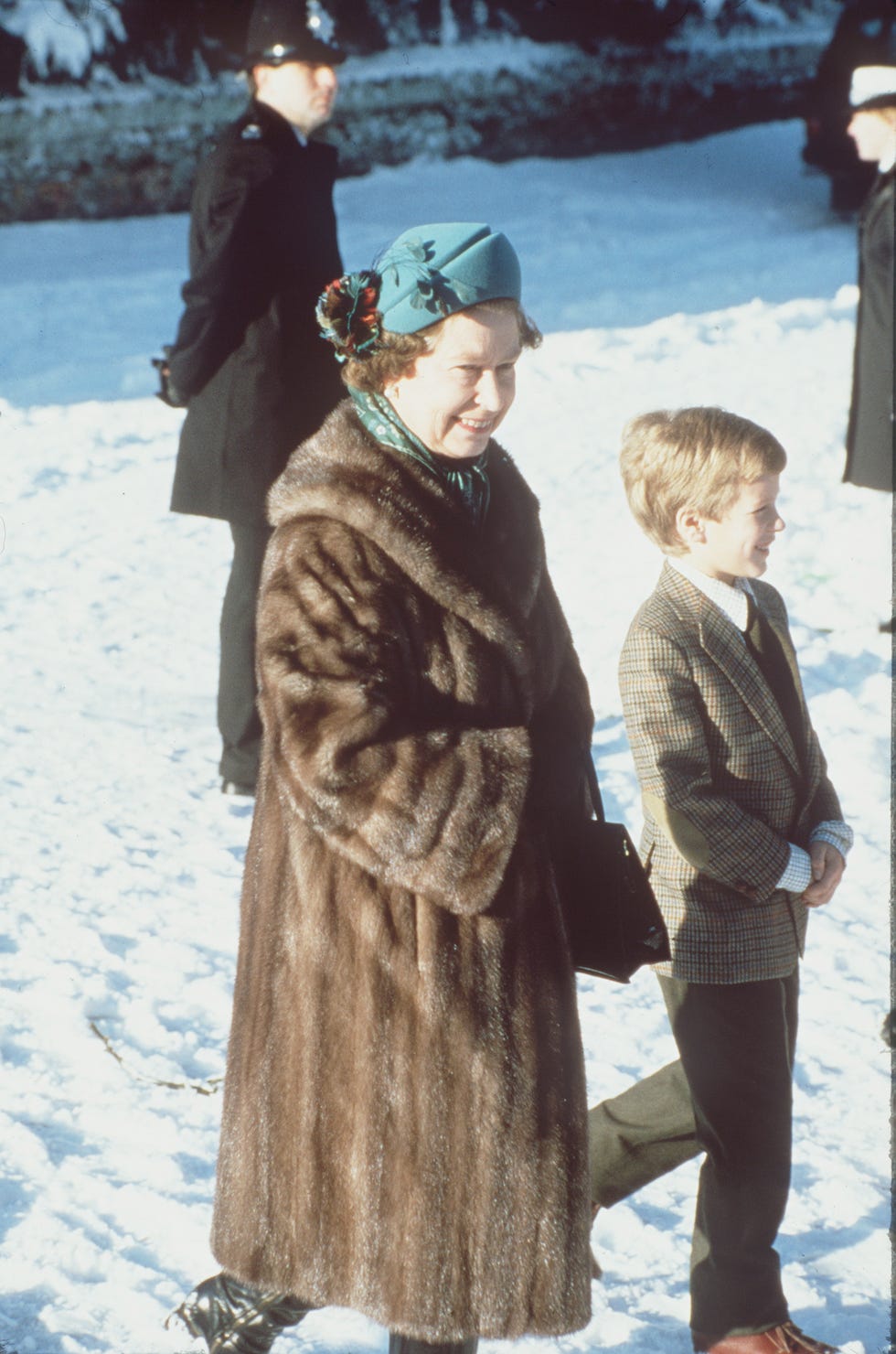 queen and peter phillips at sandringham