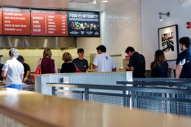 The queue inside Chipotle in Miami.