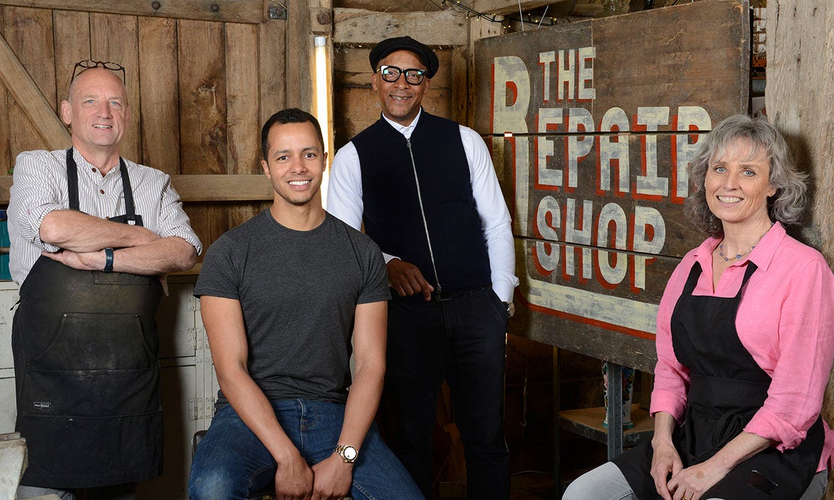 preview for Jay and Will from The Repair Shop on filming with King Charles (BBC)