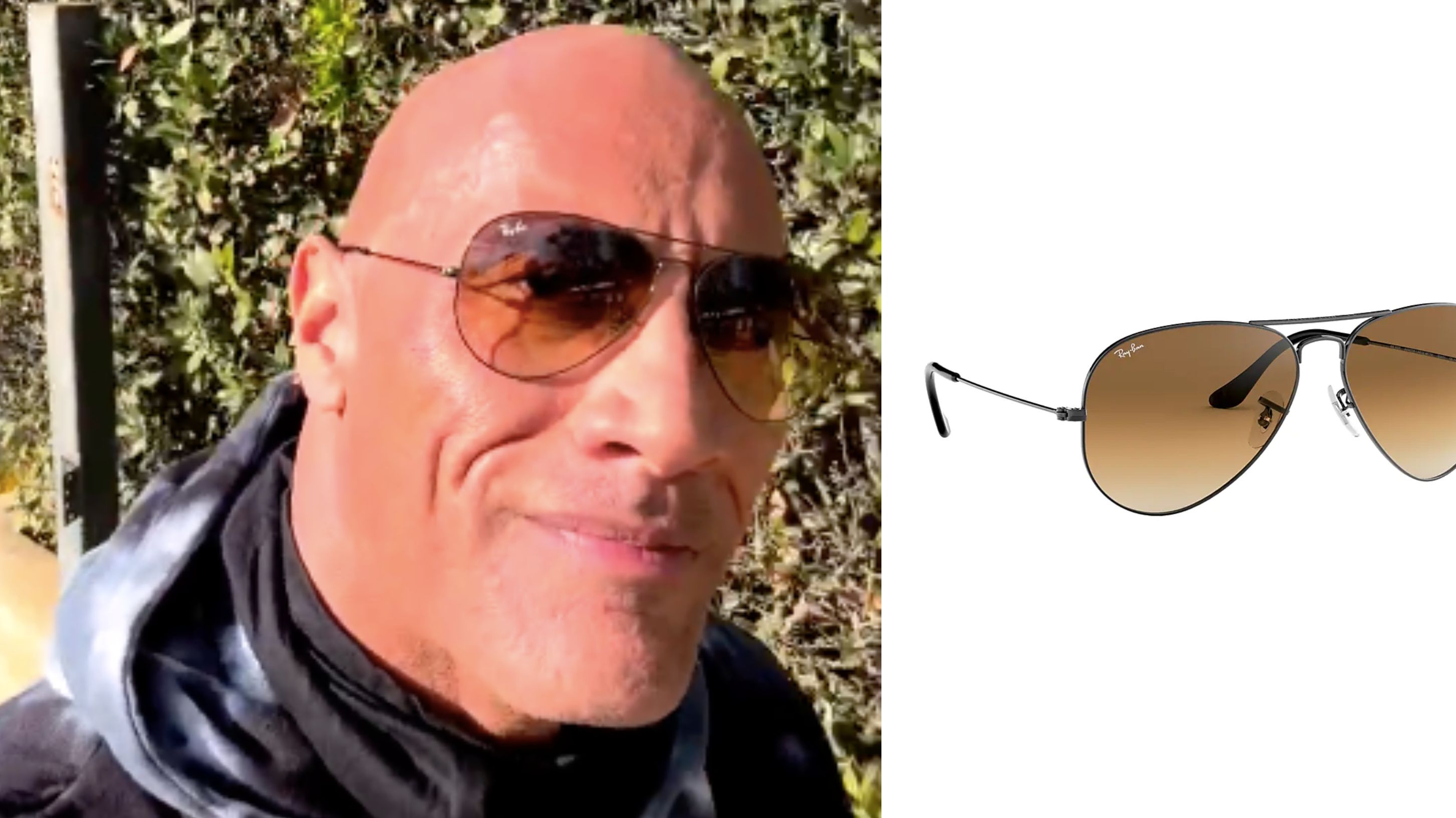 Gafas de sol de Ray-Ban para hombres calvos como The Rock