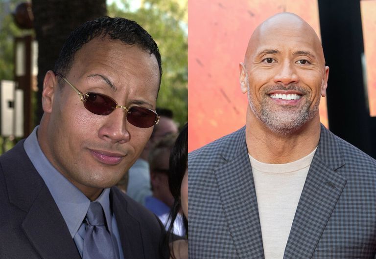 The Rock bald before and after