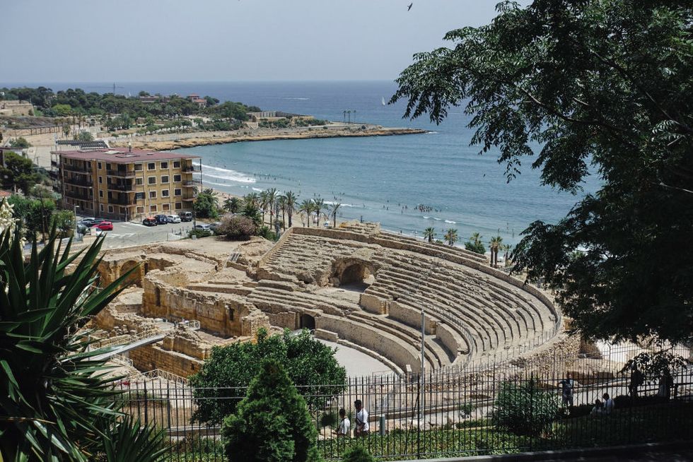the roman amphitheatre in tarragona this oval structure was
