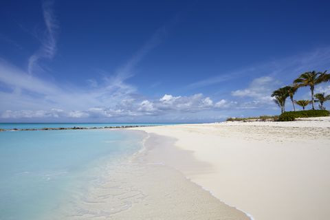 the sands of grace bay, the most spectacular beach on providenciales, turks and caicos, in the caribbean, west indies, central america