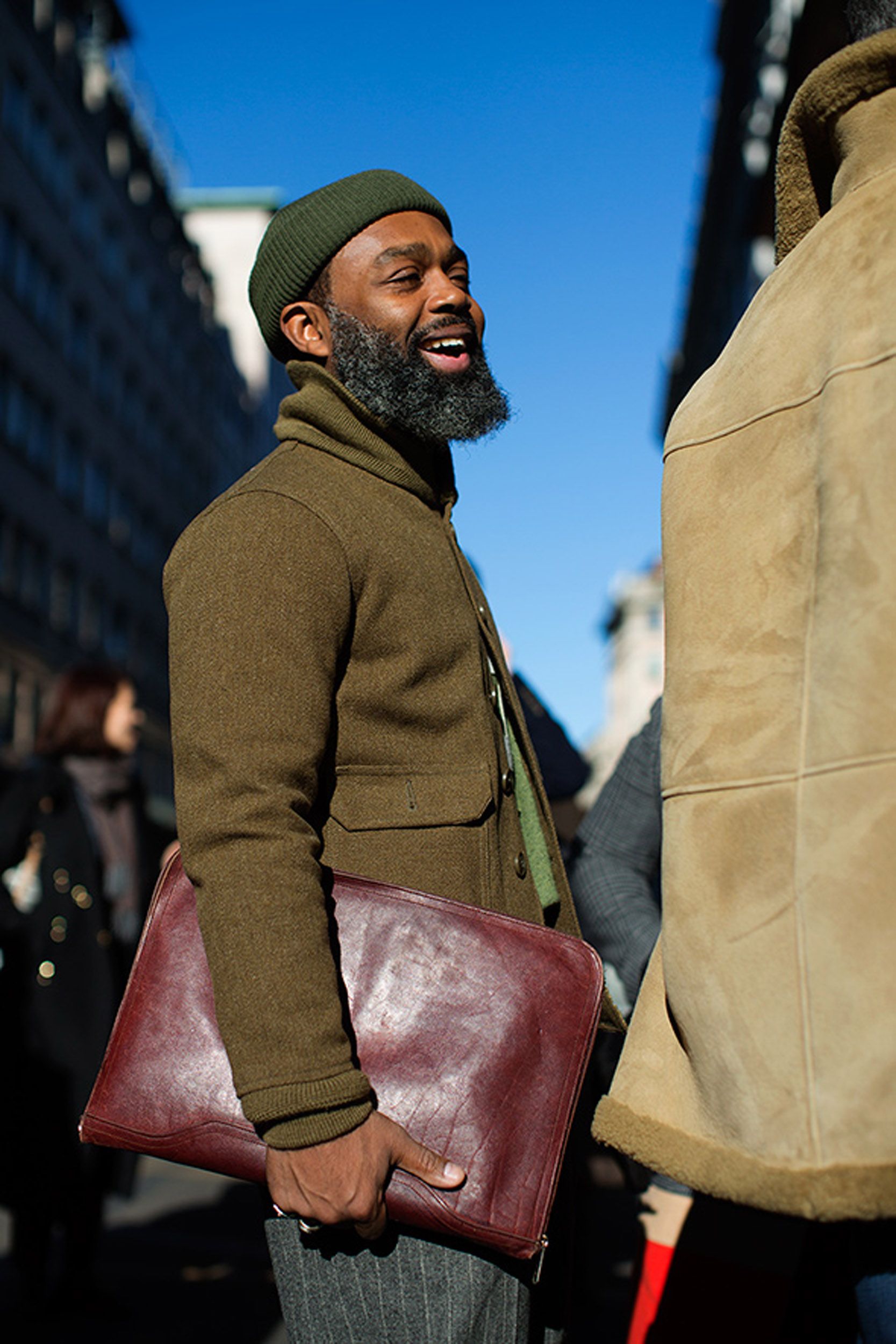 Want his man bag.  Sartorialist, Well dressed men, Street style bags