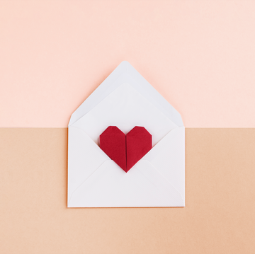 paper heart in letter