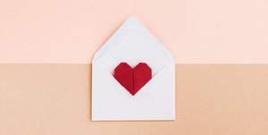 paper heart in letter