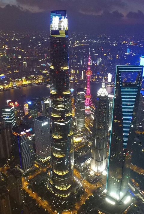 Light Show For Women's Volleyball Champion On Shanghai Tower
