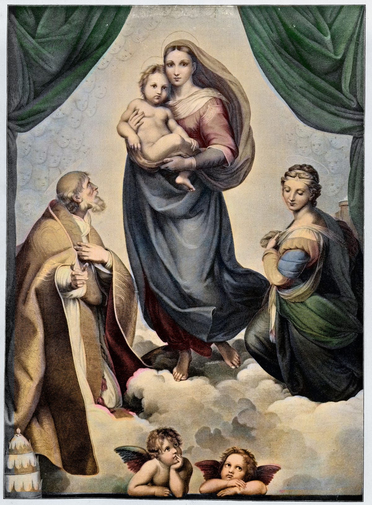 Quadro Madonna delle Palme (qualità museale) di Raffaello, falso d'autore  100x100cm Religiosi e mitologici