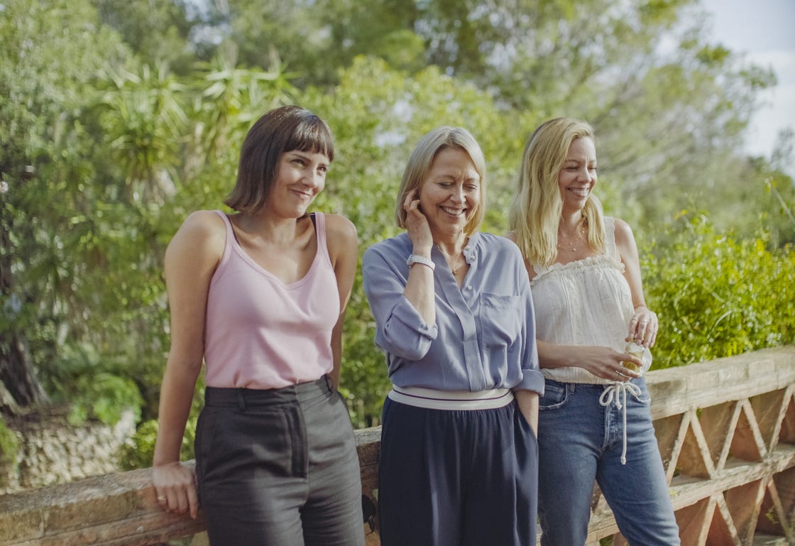 annabel scholey as nina, nicola walker as hannah, fiona button as rose in the split special