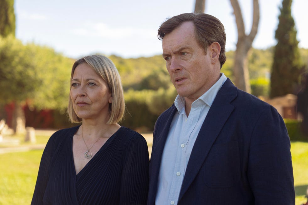 nicola walker as hannah, toby stephens as archie in the split special