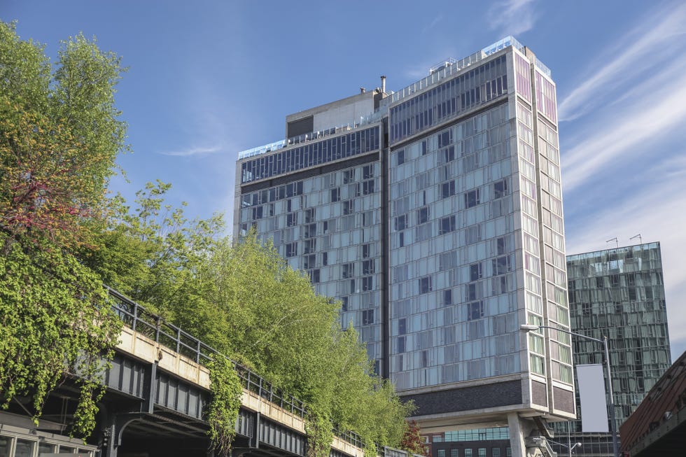 the standard hotel above high line park, manhattan, new york