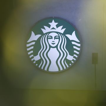 starbucks logo behind green yellow filter