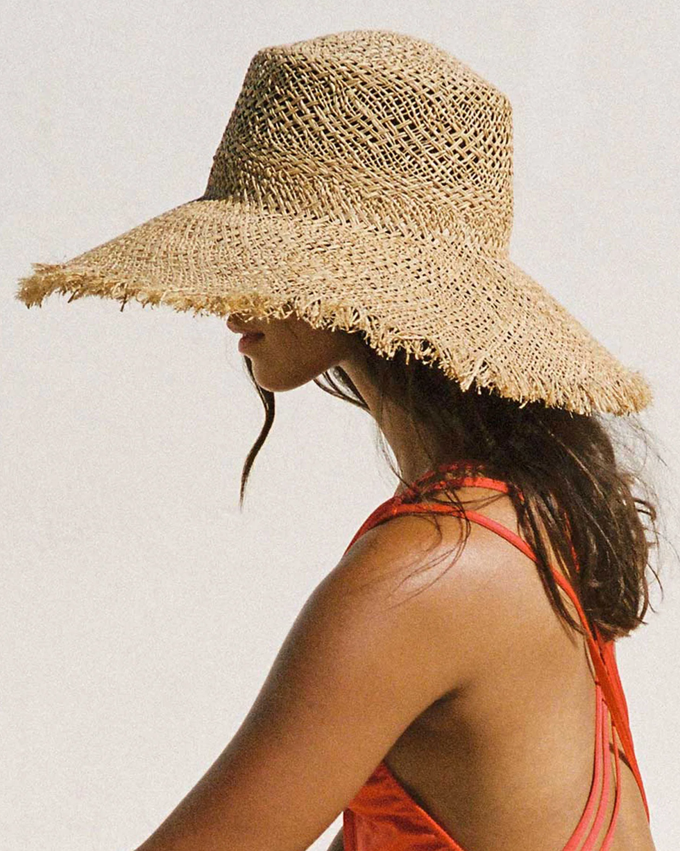 cappello da sole senza colore, cappello da spiaggia in rafia, cappello intrecciato, cappello da sole