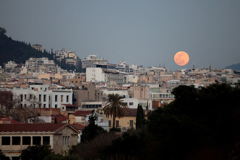 Super Snow Moon In Athens