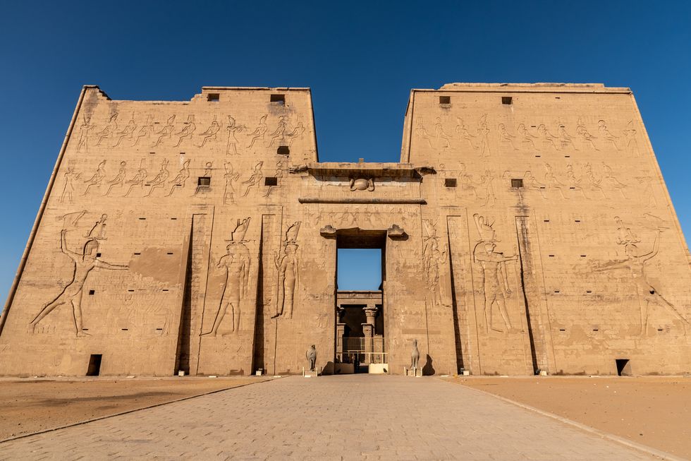 the temple of horus at edfu temple in egypt