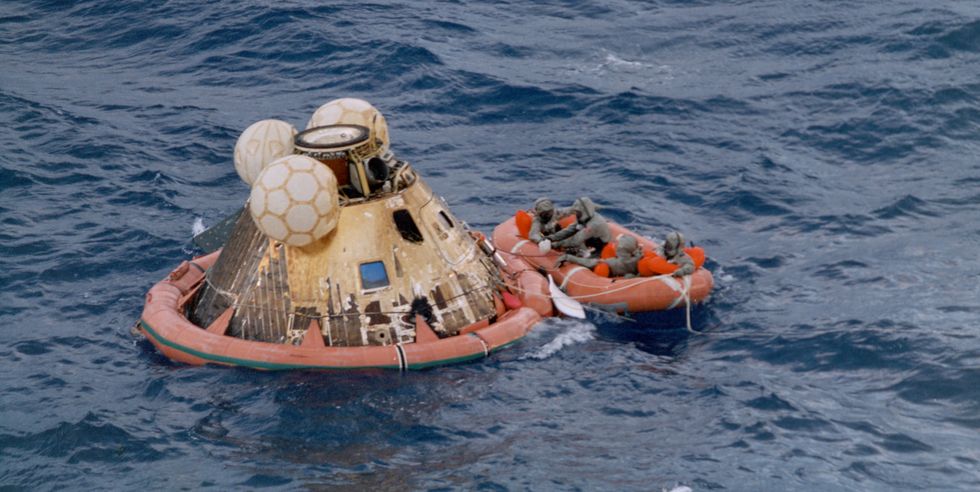 Naval Swimmer Recovering Apollo 11 Crew