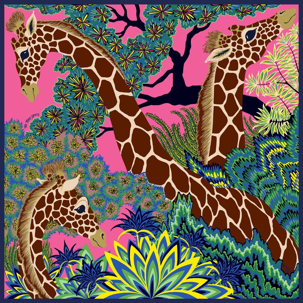 Giraffidae, Giraffe, Organism, Pattern, Terrestrial animal, Wildlife, Art, Visual arts, Plant, Motif, 