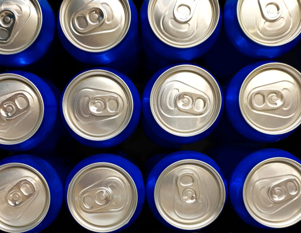 the top of an aluminum drink cans