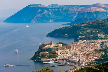 the town of lipari, lipari islands, italy