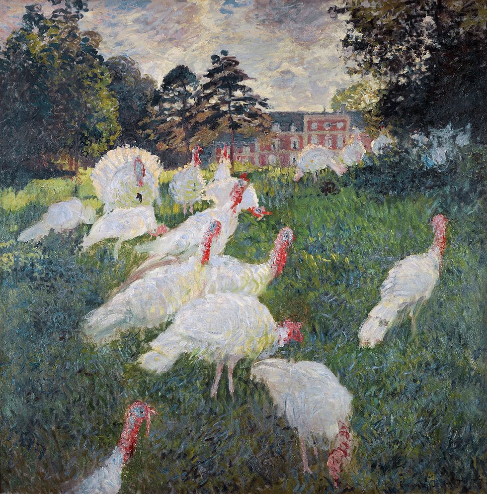 the turkeys at the chateau de rottembourg by claude monet