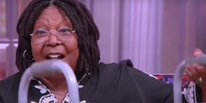 whoopi goldberg on what happened to her, sciatica update and using a walker on 'the view'