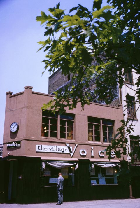 the village voice, sheridan square, new york city, new york, usa, july 1961