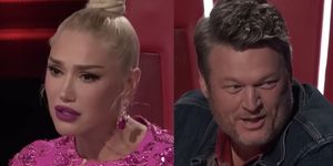 'the voice' coach and country music singer blake shelton with his wife gwen stefani