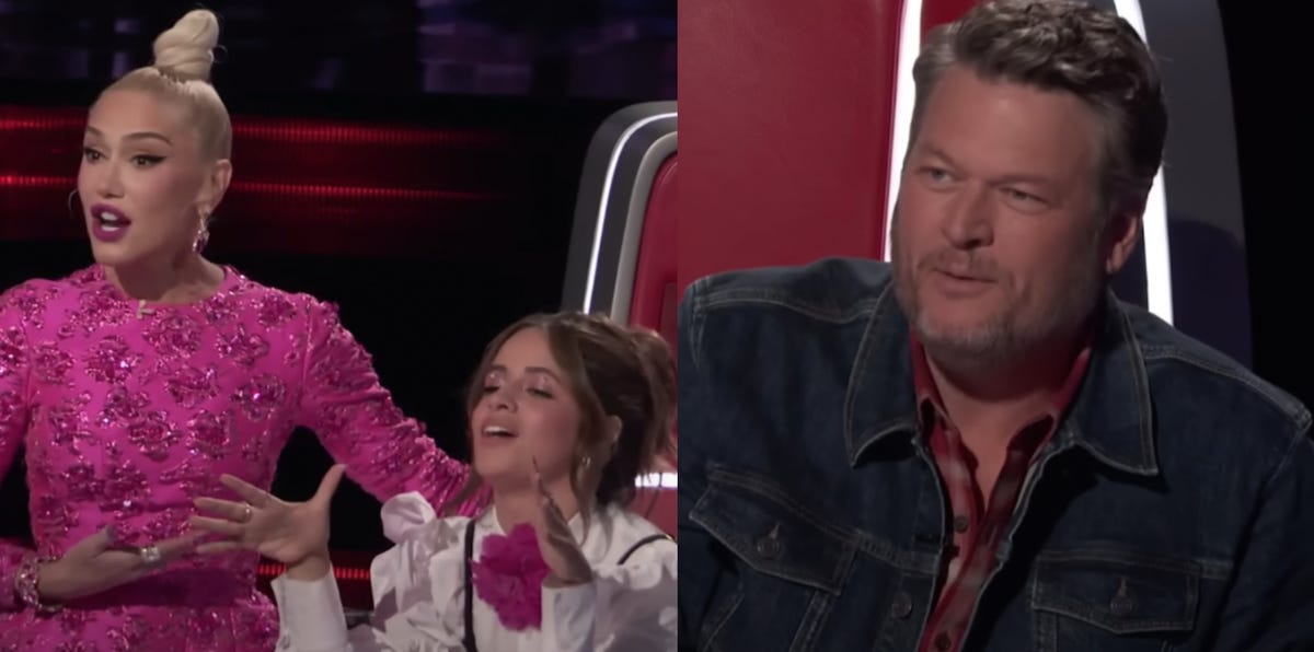 'the voice' 2022 coaches gwen stefani, blake shelton and camila cabello