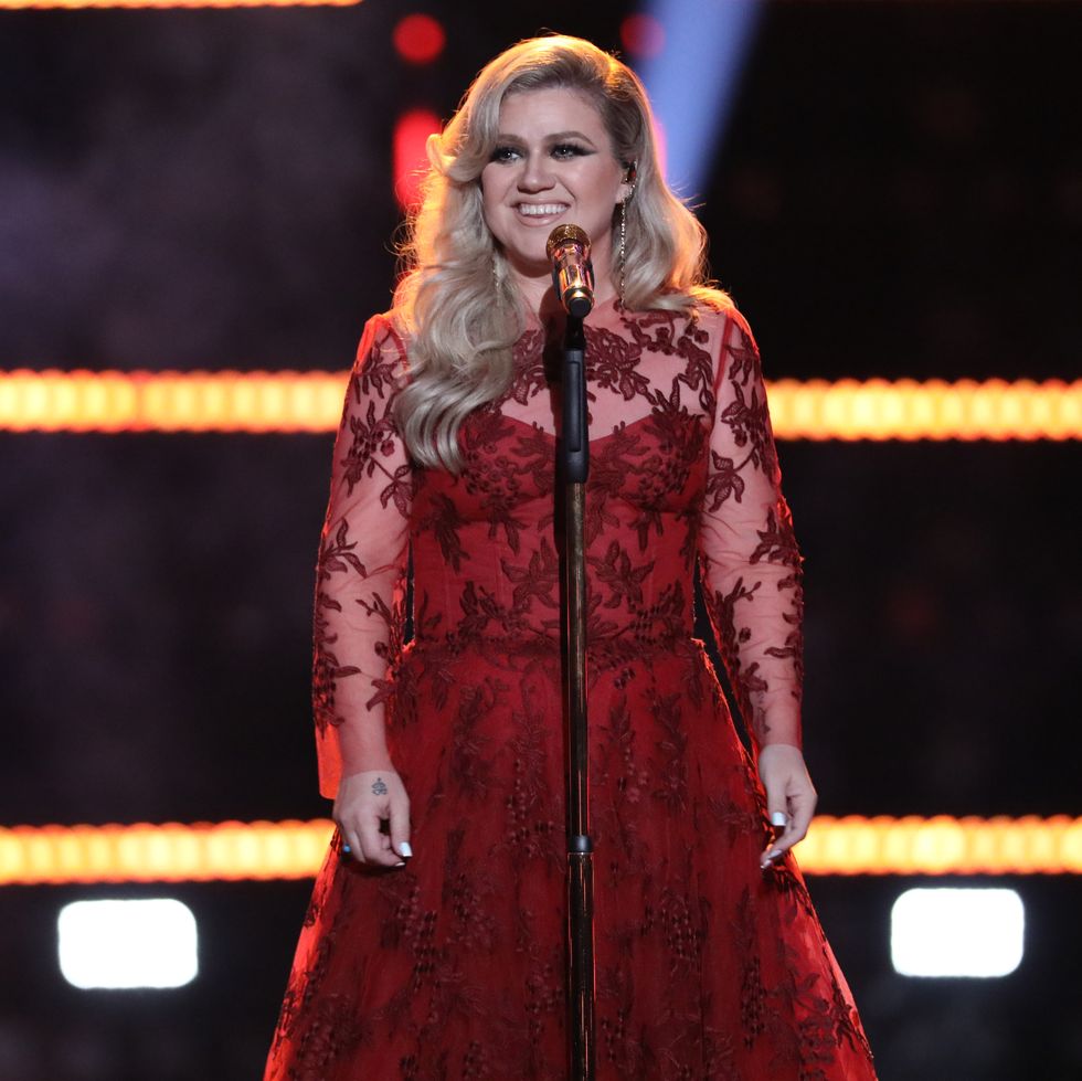 the voice 2023 kelly clarkson red see through gown