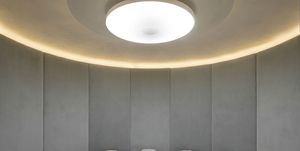 Ceiling, Light, Interior design, Lighting, Wall, Room, Architecture, Circle, Daylighting, Ceiling fixture, 