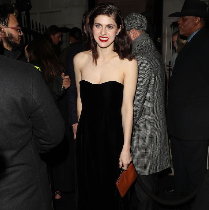 alexandra daddario attends the british vogue and tiffany co celebrate fashion and film party 2023 at annabels on february 19, 2023 in london, england