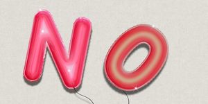 the word no  in foil colorful balloon