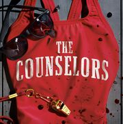 the counselors by jessica goodman cover featuring a bloodied red one piece swimsuit with a whistle and black sunglasses on it
